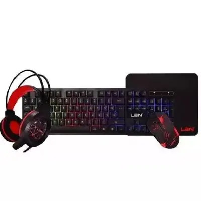 Kit Gamer 4 en 1 Teclado+MOUSE+Audífonos+Mouse Pad LBN