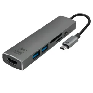 Adaptador Mlab 8863 6 En 1 Tipo C A Hdmi Usb 3.0x2 Sd Tf Pd