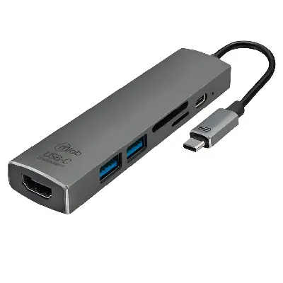 Adaptador Mlab 8863 6 En 1 Tipo C A Hdmi Usb 3.0x2 Sd Tf Pd