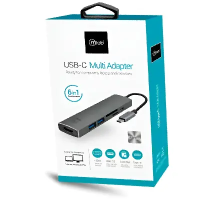 Adaptador Mlab 8863 6 En 1 Tipo C A Hdmi Usb 3.0x2 Sd Tf Pd - Imagen 2