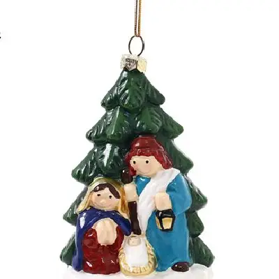 Adorno colgante de Árbol Navideño con Nacimiento