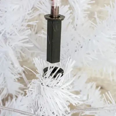 Árbol de Navidad Artificial Blanco 210 cm - Imagen 6