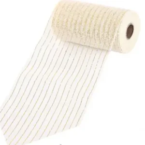 Malla para decorar Blanco con Dorado