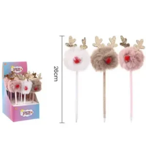 Boligrafo de pompom con accesorios de reno