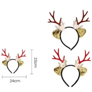 Diadema navideño cuernos brillantes