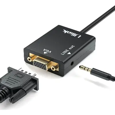 Cable Conversor de Vídeo Hdmi a Vga con Audio P2 - Imagen 2
