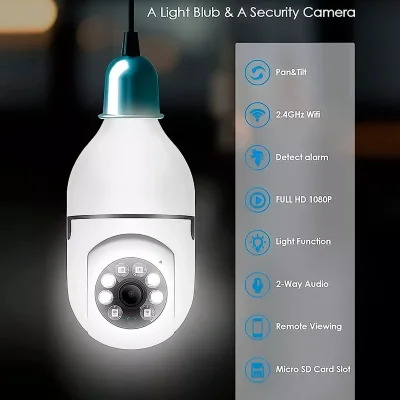 Camara Smart Ip Ampolleta Motorizada 360° Nocturna Color Blanco - Imagen 5