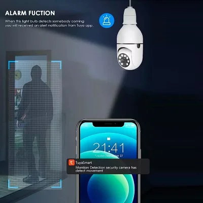 Camara Smart Ip Ampolleta Motorizada 360° Nocturna Color Blanco - Imagen 3