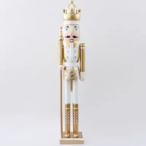 Figura de cascanueces 122cm Dorado y Blanco