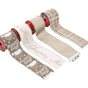 CINTAS DECORATIVAS NAVIDEÑAS TONO BEIGE