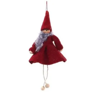 Hada navideña colgante Roja
