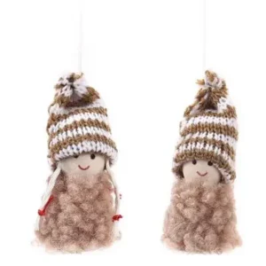 Duo de muñecos gnomos marrón 7cm