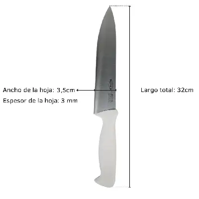 Cuchillo De Cocina 8" Acero Inoxidable Blanco Brinox Precision 2506/305 - Imagen 2