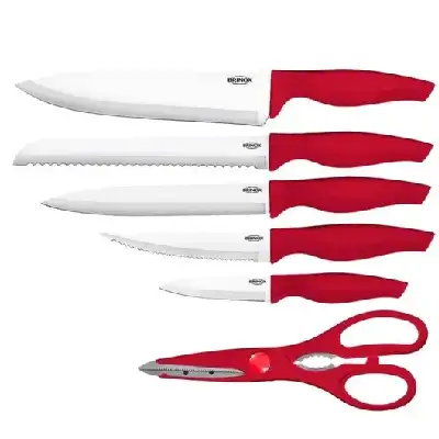 Set de cuchillos Brinox Cross 6 piezas Rojo