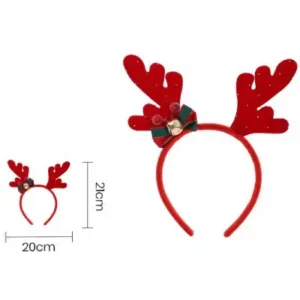 Diadema de cuernos de reno rojo