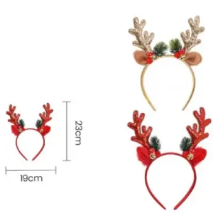 Diadema de cuernos de reno brillantes