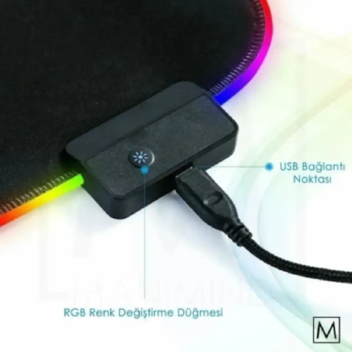 Mouse Pad Rgb Light 34x25cm Lbpg2535 Lbn Color Negro Bordes Led Rgb Negro Bordes Led Rgb - Imagen 5