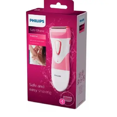 Depilador Philips SatinShave Essential HP6306 00 a Pila - Blanco Rosa - Imagen 4