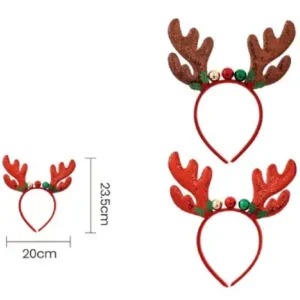 Diademas de cuernos de reno y bambalinas