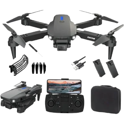 Drone TXD E88 Con Doble Cámara Hd Negro 2.4ghz 2 Batería Xh - Imagen 2