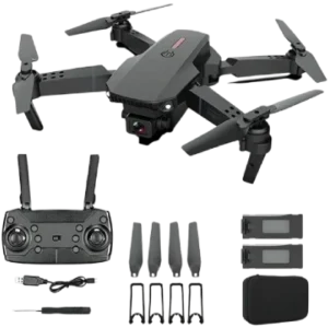 Drone TXD E88 Con Doble Cámara Hd Negro 2.4ghz 2 Batería Xh