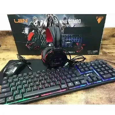 Kit Gamer 4 en 1 Teclado+MOUSE+Audífonos+Mouse Pad LBN - Imagen 4