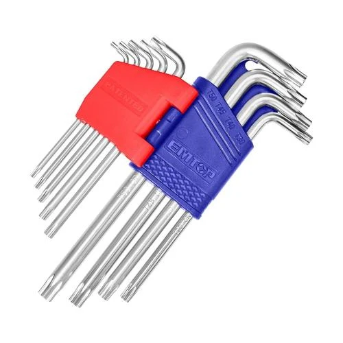Juego De 9 Llaves Torx T10 A T50 Emtop Ehky3091 Brazo Largo - Imagen 2