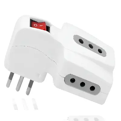 Enchufe Adaptador Triple Macrotel Me-1059 Con Switch - Imagen 3