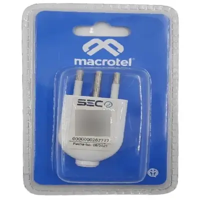 Enchufe Volante Macho 2p+t 10A 1500W Macrotel - Imagen 2