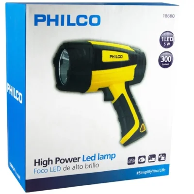 Foco Recargable Philco 1 Led High-power 5w 18660 Amarillo - Imagen 2