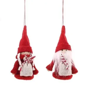 Duo de Gnomos Navideños Rojos 11cm