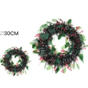 Pequeña Guirnalda Navideña Tonos Verdes 30CM