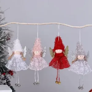 Pack de 4 hadas navideñas multicolor 20cm