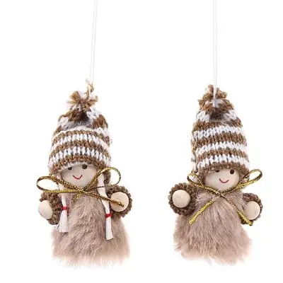 Duo de peluches navideños marron 6cm