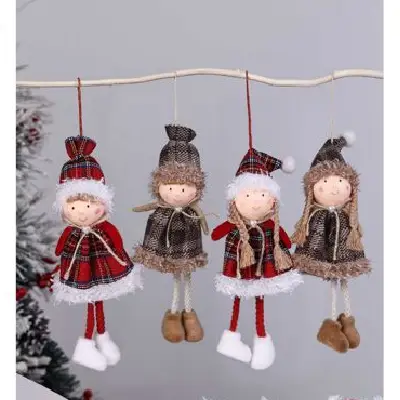 Pack de 4 hadas navideñas colgantes