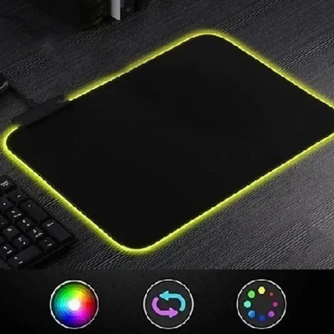 Mouse Pad Rgb Light 34x25cm Lbpg2535 Lbn Color Negro Bordes Led Rgb Negro Bordes Led Rgb