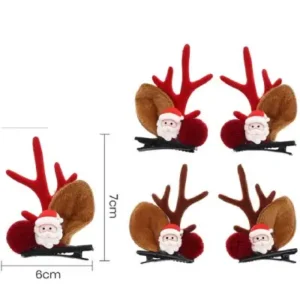 Horquillas navideñas de orejitas y santa