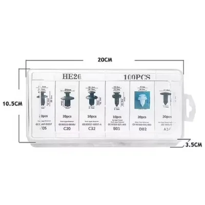 Kit 100 Clip Broche Retención Plástico Auto Lata Tapabarro - Imagen 4