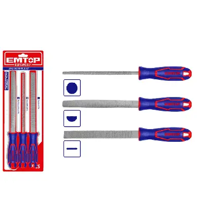 Limas Madera Juego Set 3x1 Acero Escorfina Emtop - Imagen 4