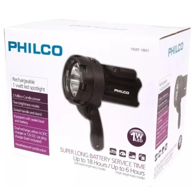 Linterna Foco Led Luz Blanco Recargable 1w Philco GEP18651 - Imagen 4