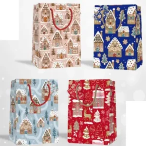 Bolsas de regalo estampado navideño 14x11x6cm M2