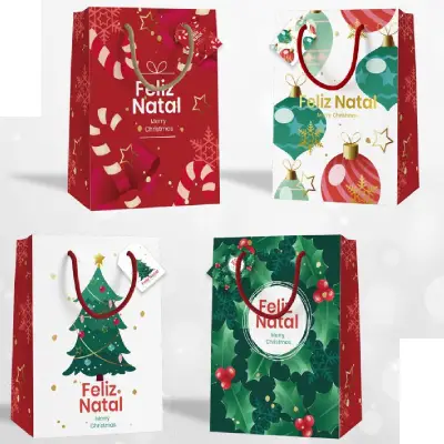 Bolsas de Regalo Navideñas 23x18x10CM