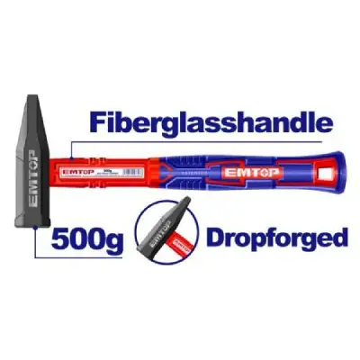 Martillo Mecanico 500Gr Cabo De Fibra Y Tpr Emtop Ehammh0500 - Imagen 3