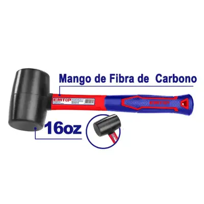 Maza De Goma 450Gr Cabo De Fibra Y Tpr Emtop Ehamrh1601 - Imagen 3