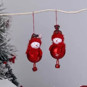 Duo de adornos navideños rojos