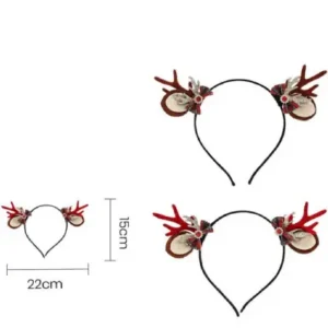 Diadema navideño de orejas de reno