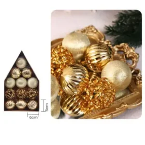 Bambalinas Doradas 12 Piezas 6cm Estampadas