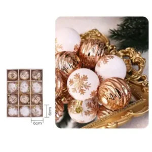 Bambalinas Oro Rosa 12 piezas 6cm Estampadas