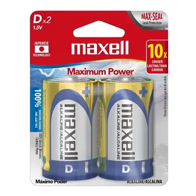 Pack 2 Pilas Alcalinas Maxell Tipo D -