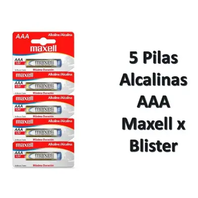 Pack 5 pilas alcalinas AAA Maxell - Imagen 3